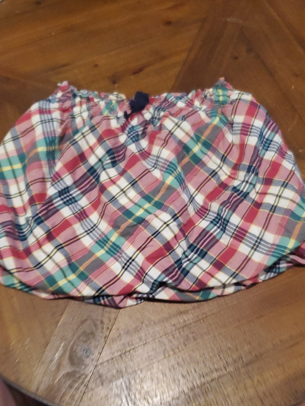 American Living Pink Teal Plaid Bubble Skirt